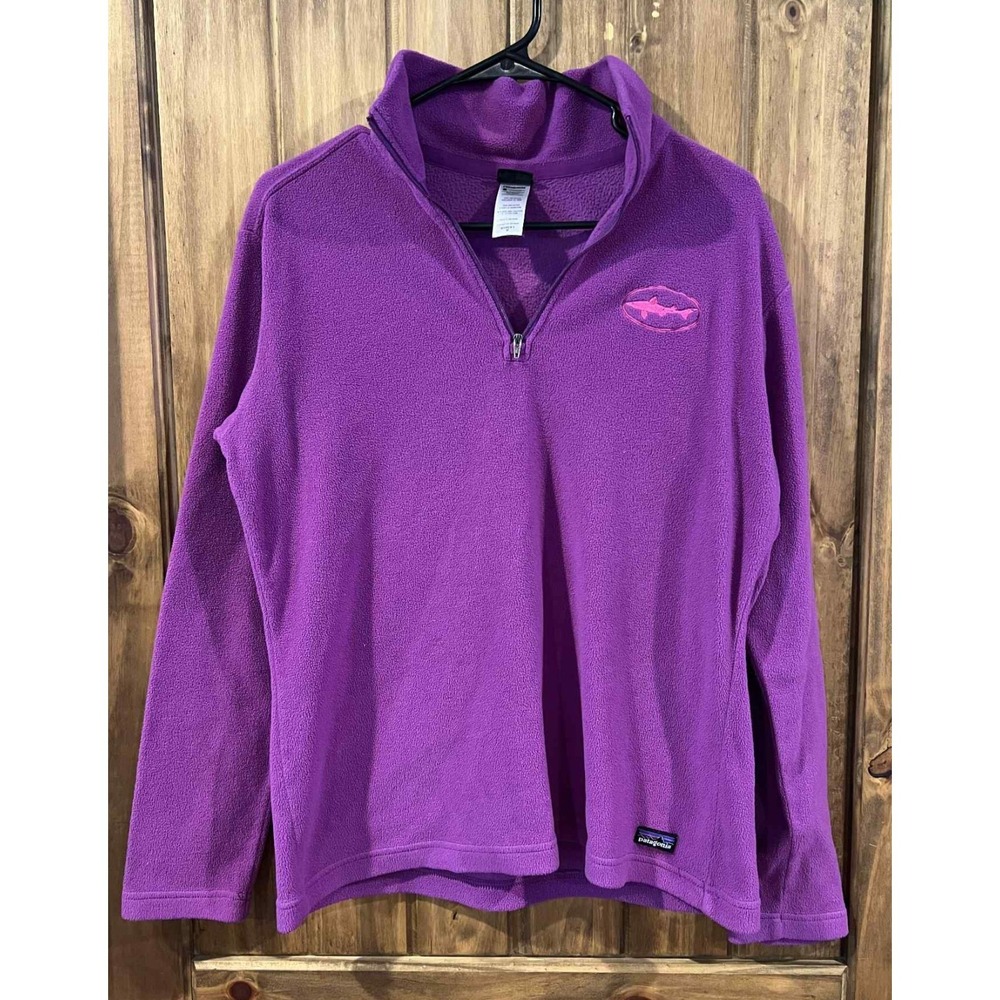 Patagonia Jacket Womens‎ Medium Purple 1/4 Zip Fleece Pullover Long Sleeve